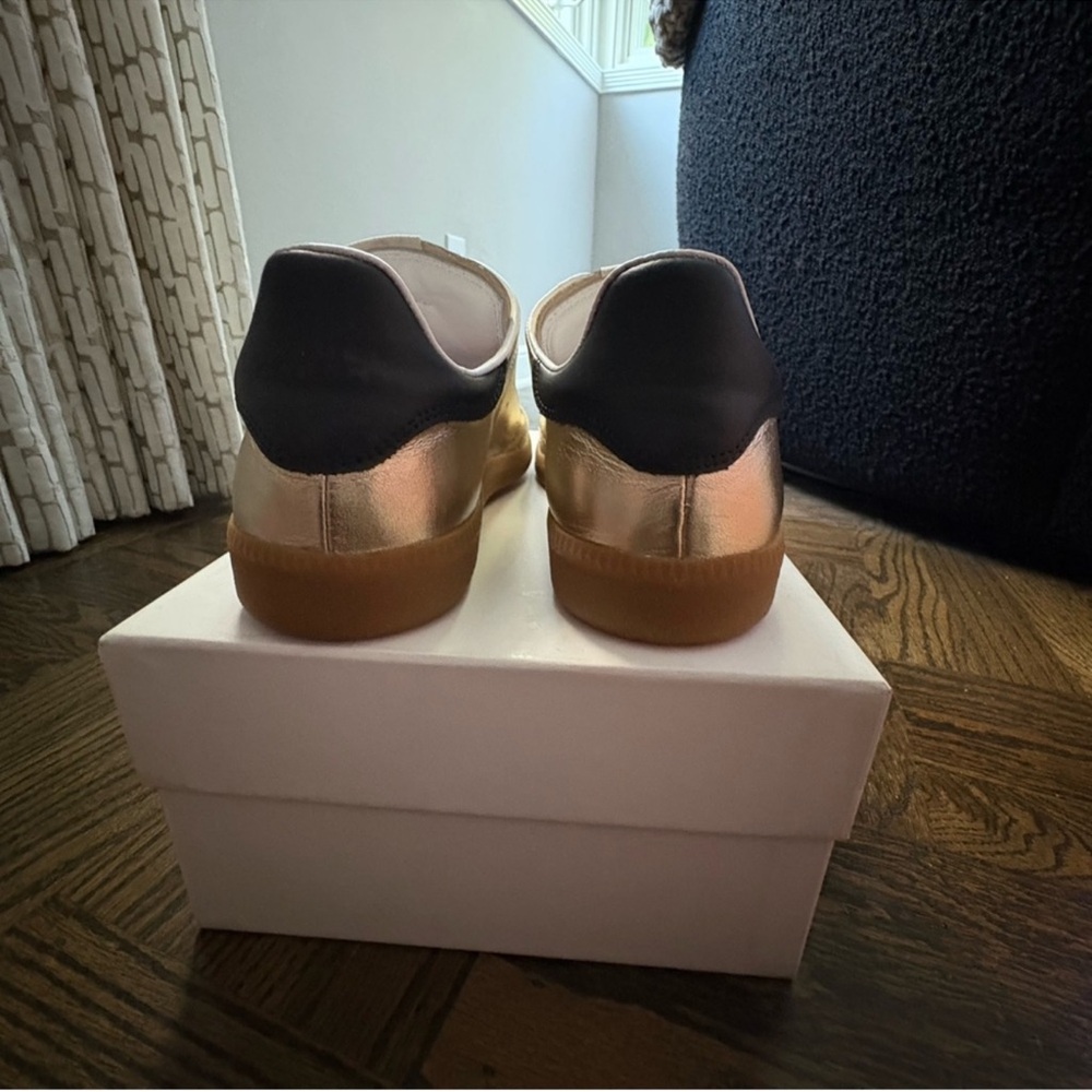 Isabel Marant Kaycee Sneakers light gold/black Metallic Shoes 38/ 8 New - Picture 7 of 8